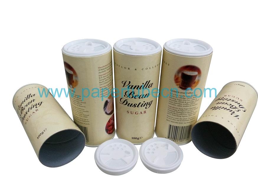 Vanilla Bean Dusting Sugar Paper Shaker Canister Packaging Tube