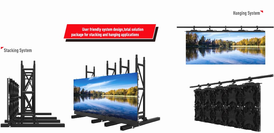 outdoor rental led display 500 x 1000 mm ip 65 design high referesh rate 7500 nits P4.8 