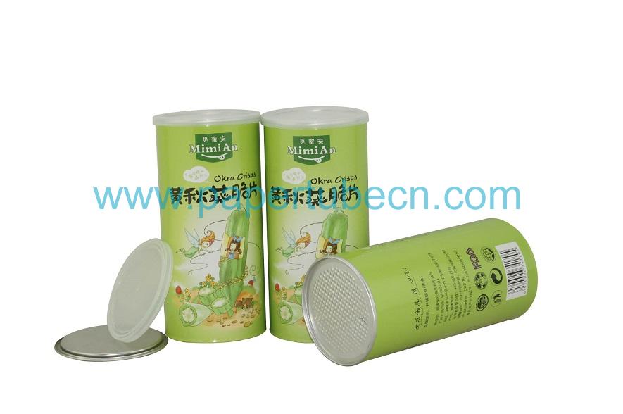 Okra Canister Packaging Abelmoschus Moschatus Composite Paper Hibiscus Esculentus Tube