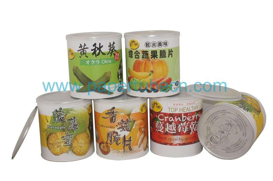 Dried Okra Vegetables Fruits Jackfruit Pineapple Cranberry Packaging Paper Tube