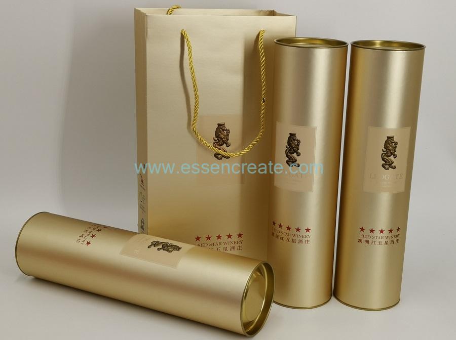 Wine Packaging Tube with Metal End Wine Packaging Tube with Metal End