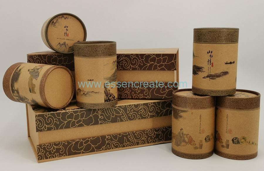 Tea Box with Cylinder Cans Tea Box with Cylinder Cans