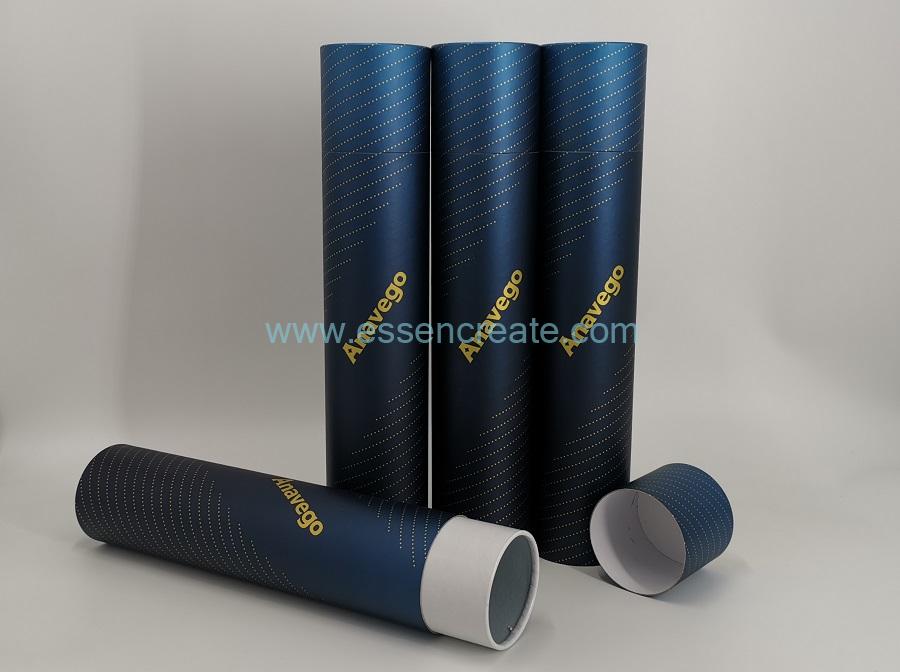 Round Cardboard Black Tube Packaging