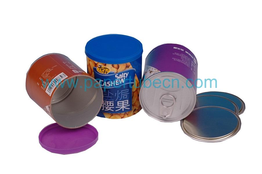 Al EOE Top Cap Canister Salty Cashew Packaging Paper Tube Al EOE Top Cap Canister Salty Cashew Packaging Paper Tube