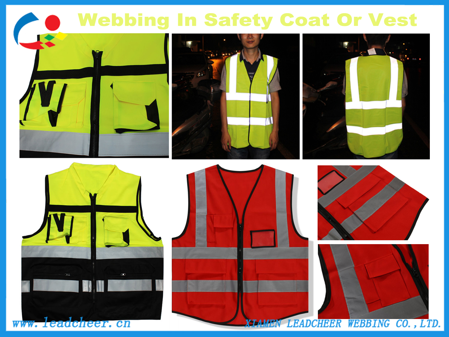 reflective strap for safety clothing