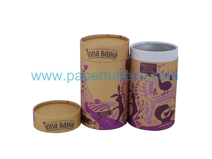 White Craft Paper Printing Rolled Edge Tube
