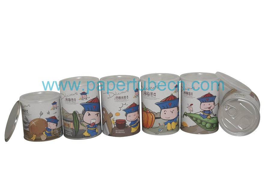 Dried Mushroom Packaging Tube Al EOE Lid Paper Canister 