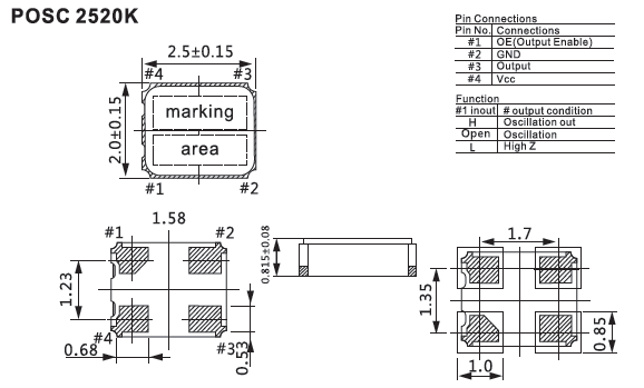 SMD Crystal Units Oscillator 2520K