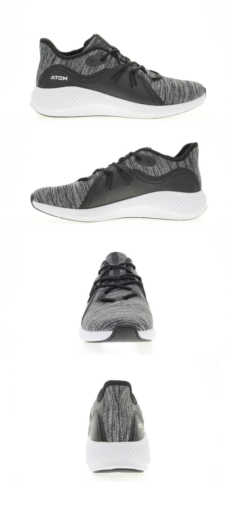 Black white color mixture shoes