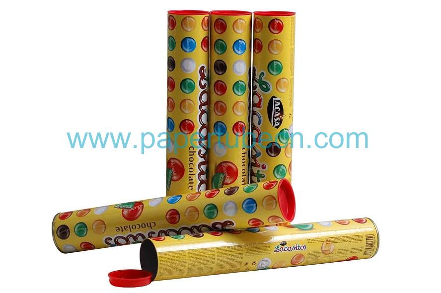 Canister Packaging Cans For Chocolate Candy with Plastic lids Paper Tube Canister Packaging Cans For Chocolate Candy with Plastic lids Paper Tube