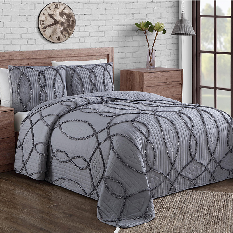 dark grey channel embroidery quilt dark grey channel embroidery quilt