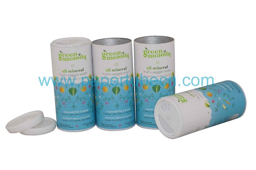 Paper Packaging Fruit and Vegetable Detergent Tube with Shaker Top Paper Packaging Fruit and Vegetable Detergent Tube with Shaker Top