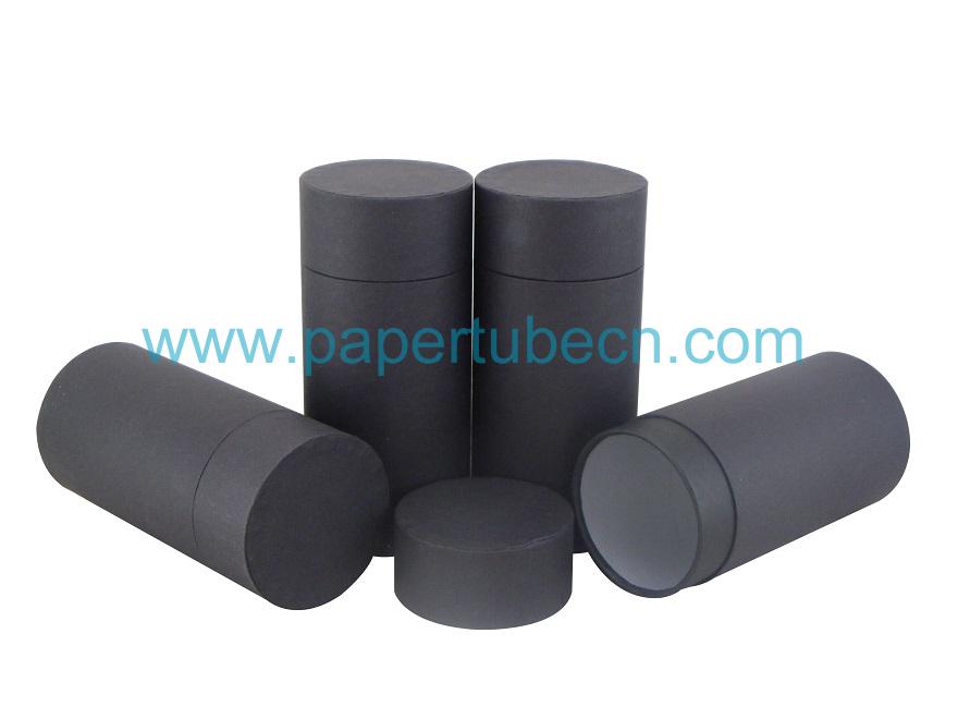 Inside Rolled Edge Black Paper Tube with Flat End