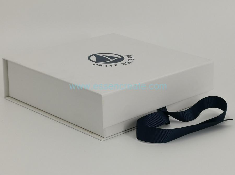 Foldable White Book Shape Gift Box with Ribbon Foldable White Book Shape Gift Box with Ribbon