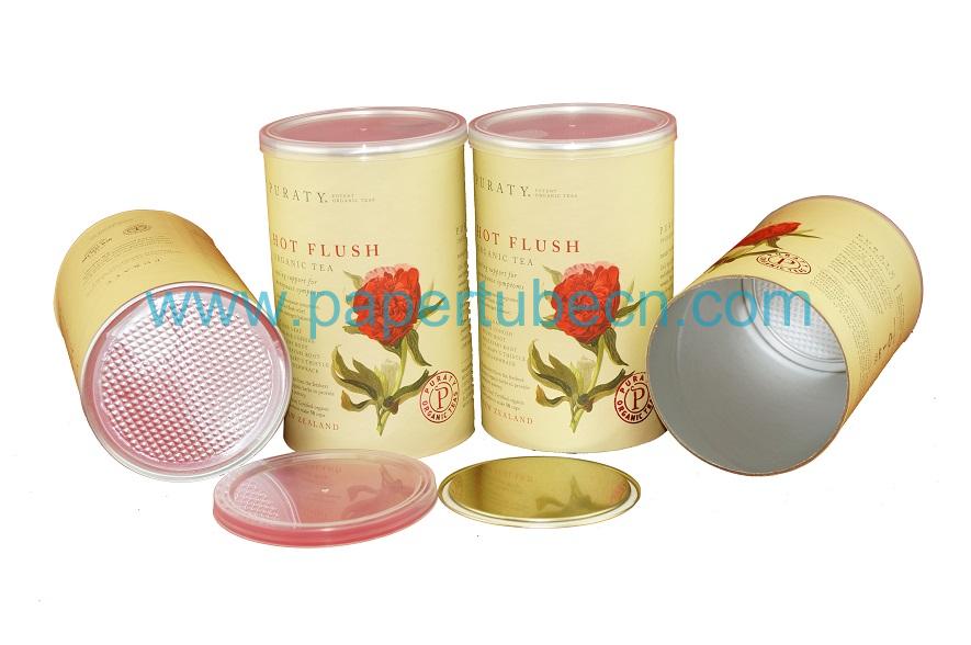 Composite Cans Hot Flush Paper Tube Organic Tea Packaging Canister