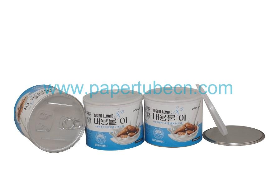 Yogurt Almond Paper Tube Packaging Canister