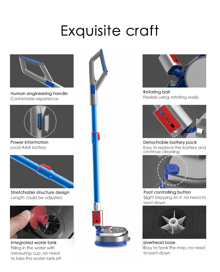 Portable Cordless Electric Spinning Mop