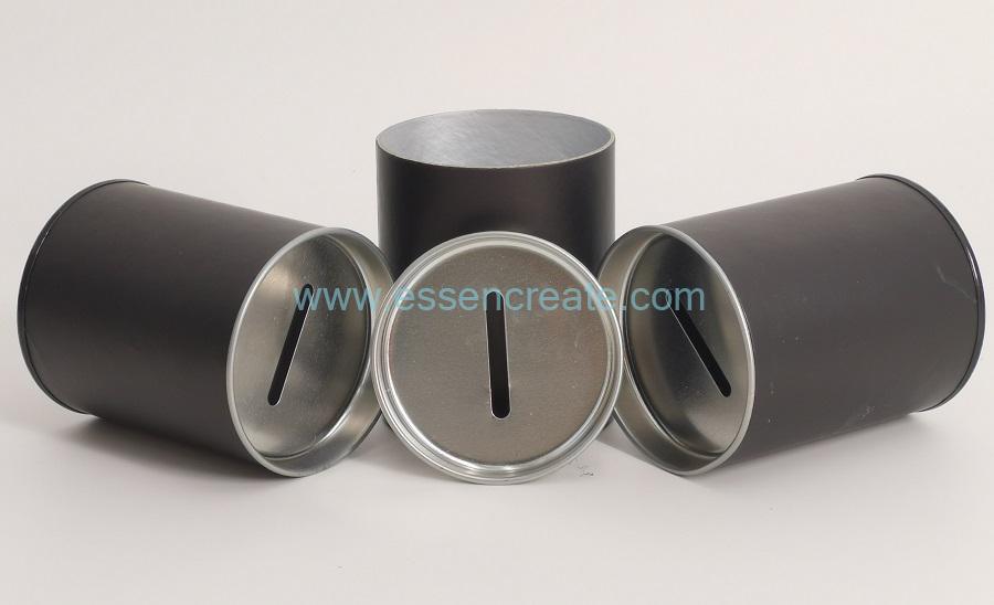 Metal Coin Slot Money Bank Packaging Cylinder Canister