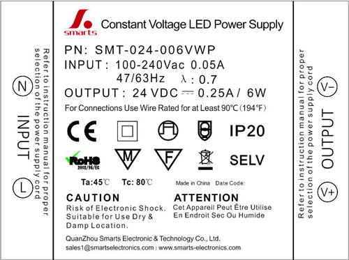 6W led transformer for led lights