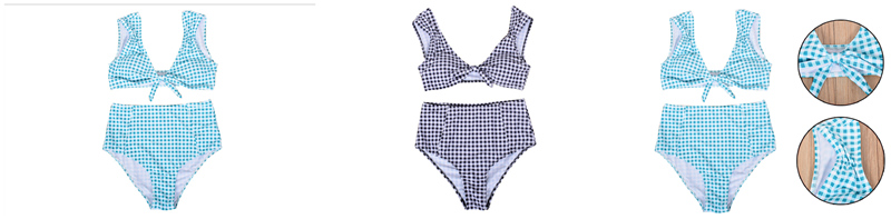 Ladies gingham swimwear sets