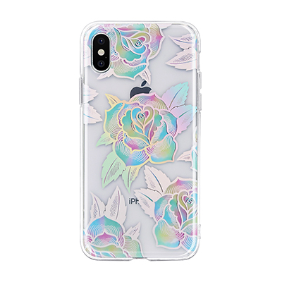 IMD mobile phone case with laser color pattern