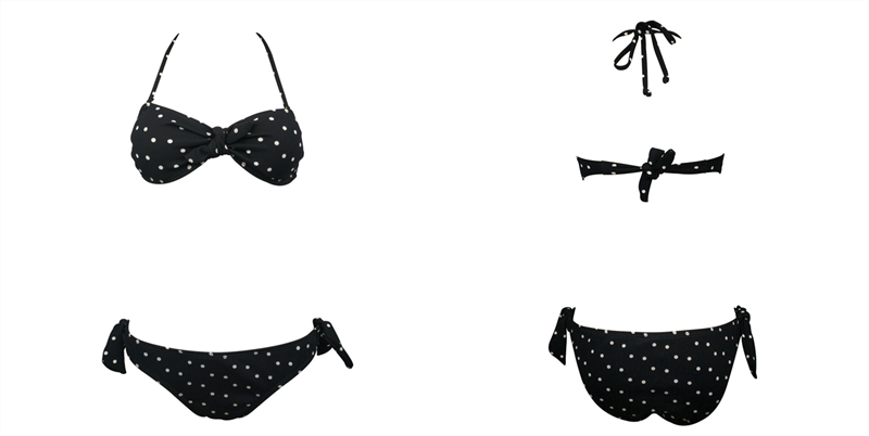 Ladies bandeau bikini with all dots print