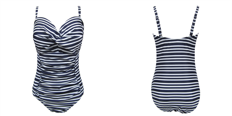 women's cross stripe swimwear