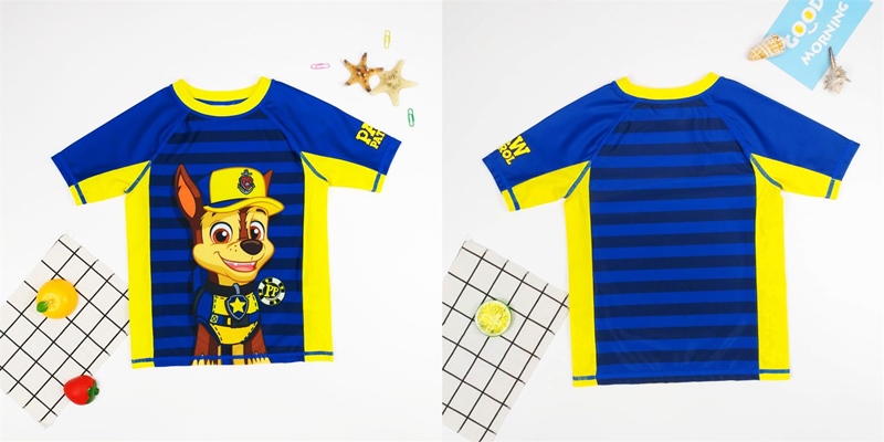 Boys customer design UV proof swimwear, front cute dog print Boys customer design UV proof swimwear, front cute dog print