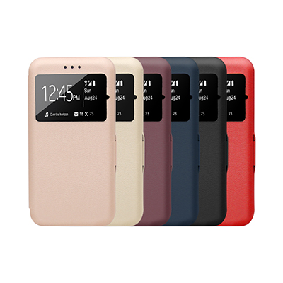 window flip pu leather phone case