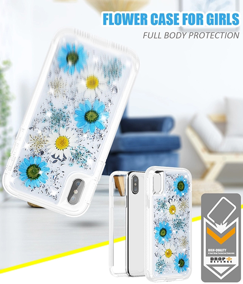 smartphone case with real flowers