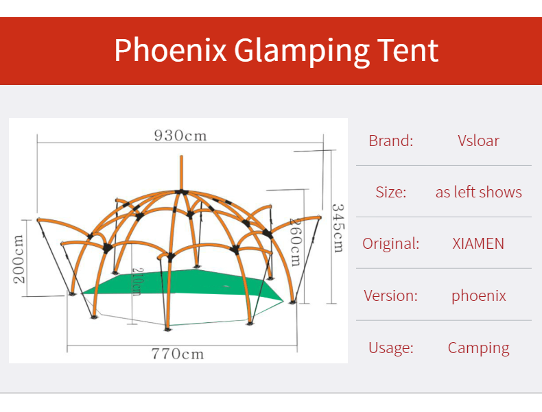 glamping tent half-moon-shaped phoenix