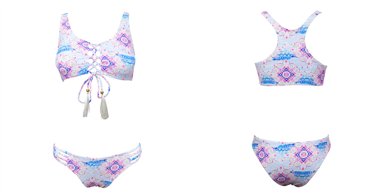 Ladies padded cups bandeau bikinis