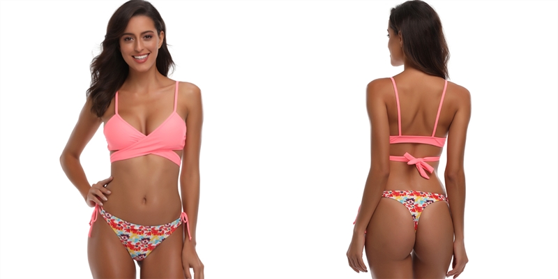 Young ladies wholesale swimwear, removable twist cup bikini