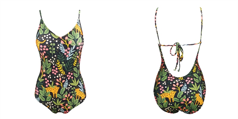 Summer plus size swimwear, water print swimwear