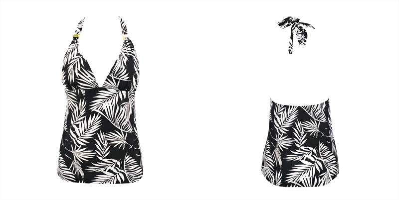 Ladies fashionable tankini top, hang-neck with removable cups, all over print Ladies fashionable tankini top, hang-neck with removable cups, all over print