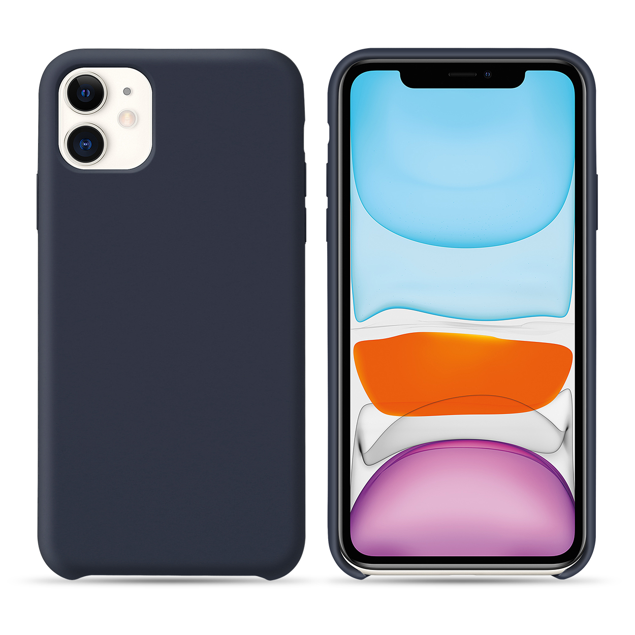 dark blue silicone case for iphone 11