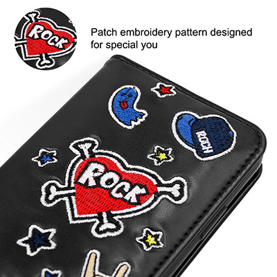 embroidery leather phone case embroidery leather phone case