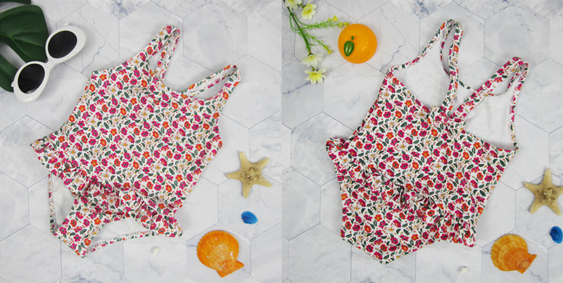 new born baby girl ruffled swimsuits