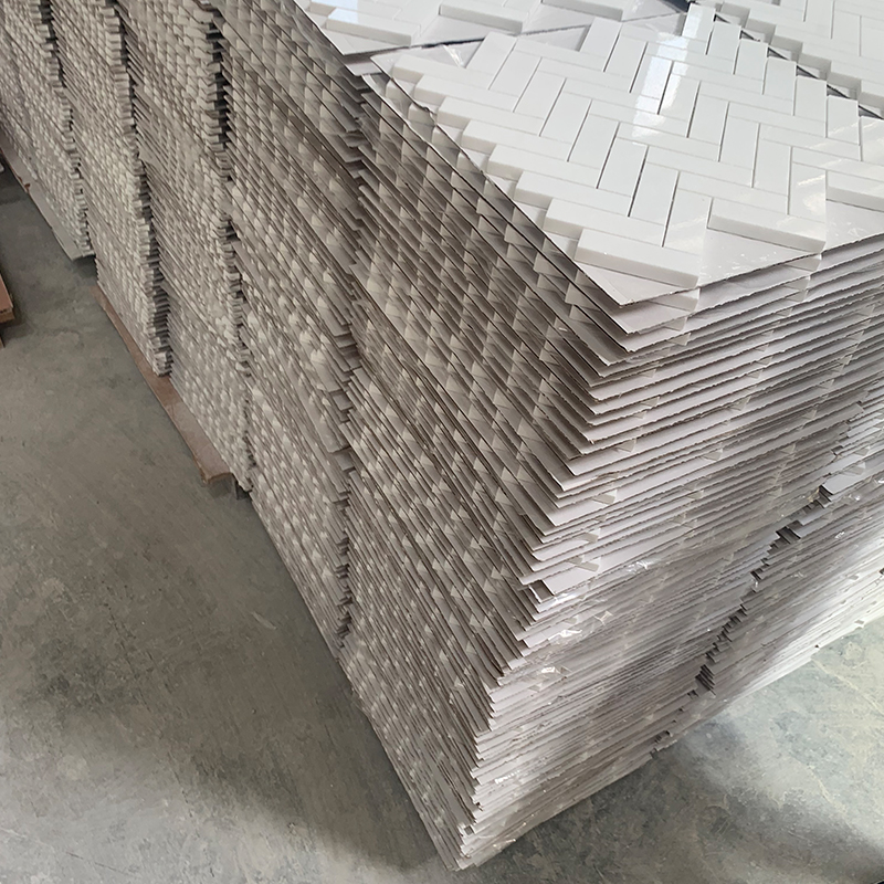 Marble herringbone tile mosaic Marble herringbone tile mosaic
