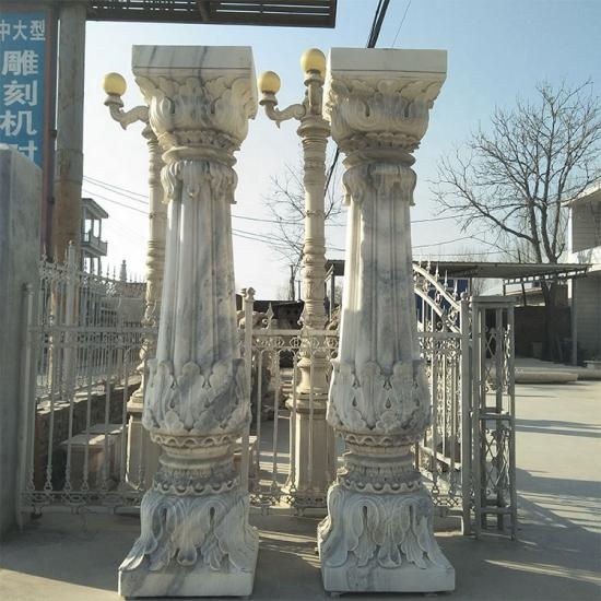 Customized White Marble Roman Columns Customized White Marble Roman Columns
