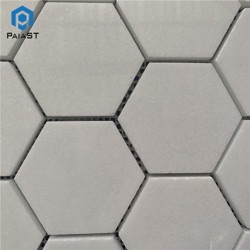 Carrara Hexagon Honed Marble Mosaic