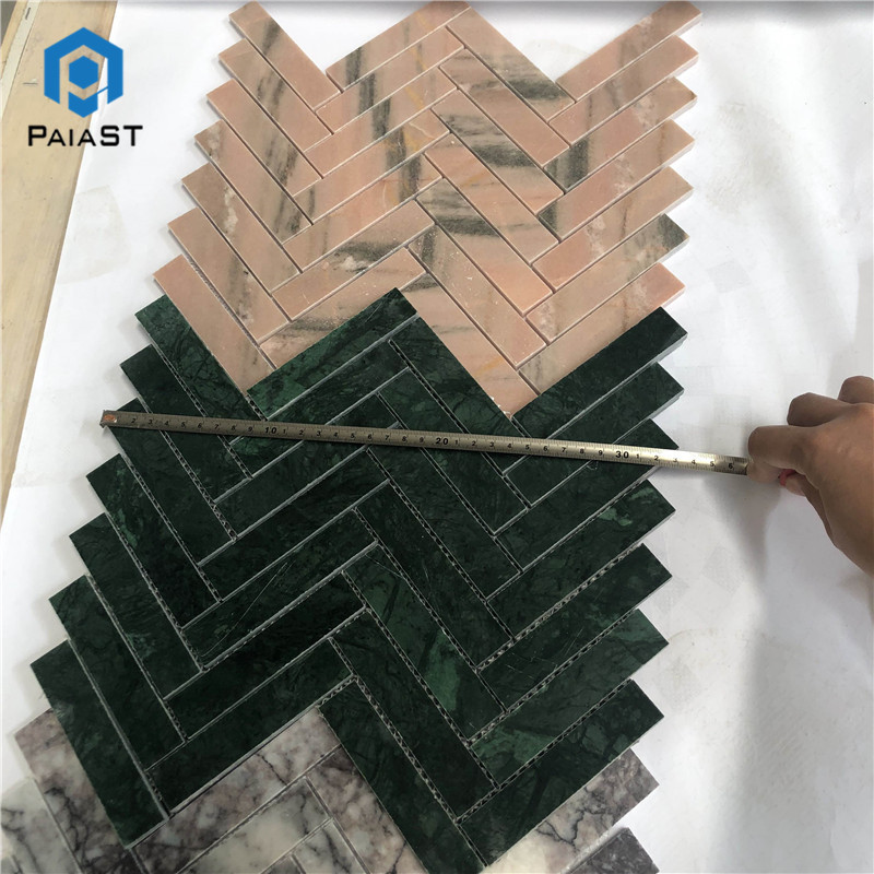 herringbone marble mosaic