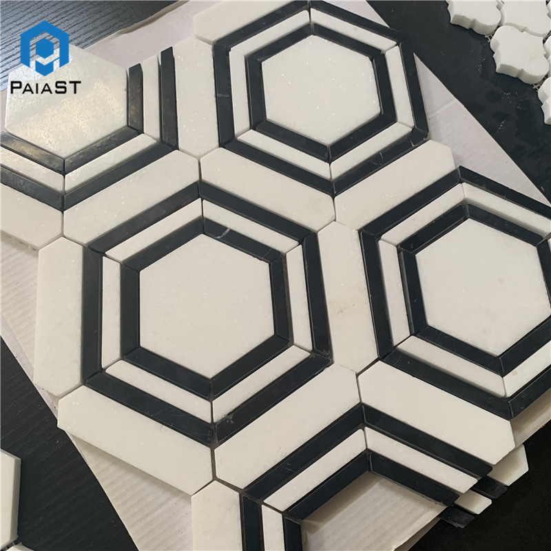 Hexagon Nero Strip Marble Mosaic Hexagon Nero Strip Marble Mosaic