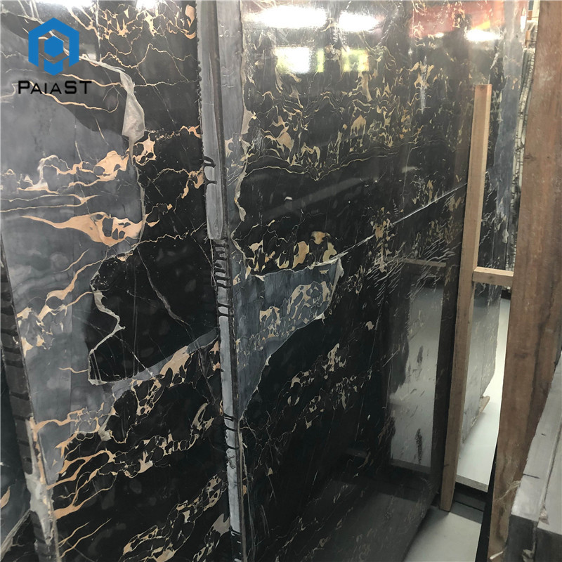black and gold marble slabs