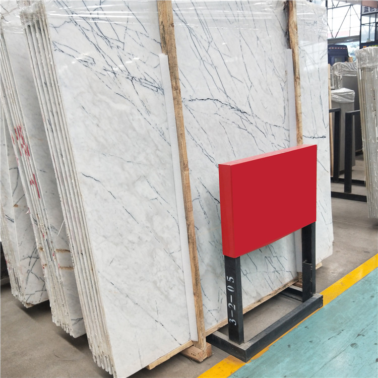 Polished white marble