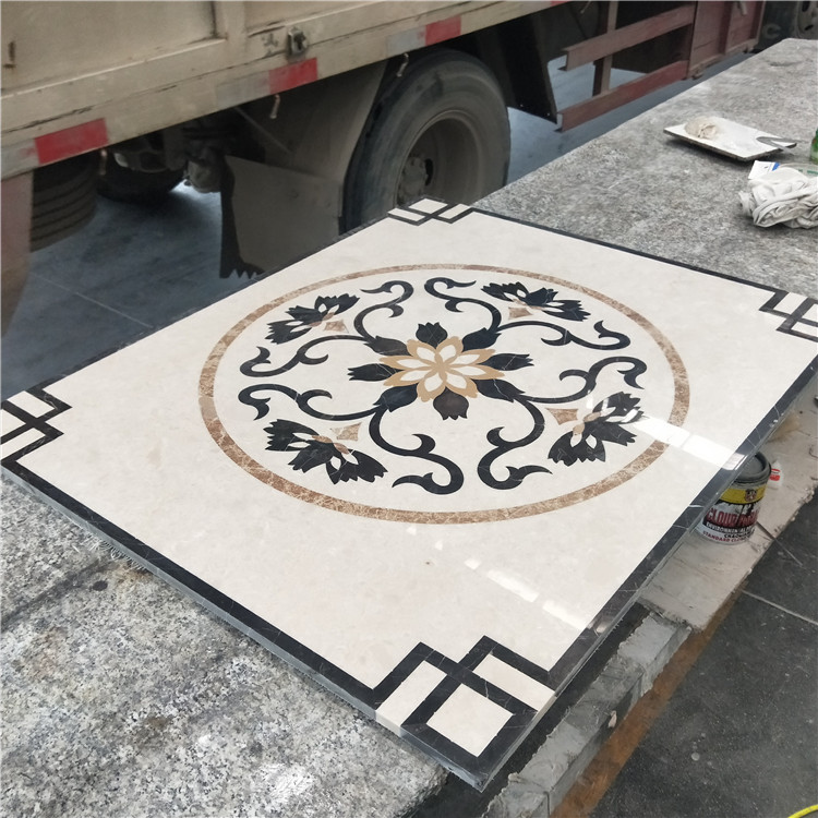 Water jet marble medallion