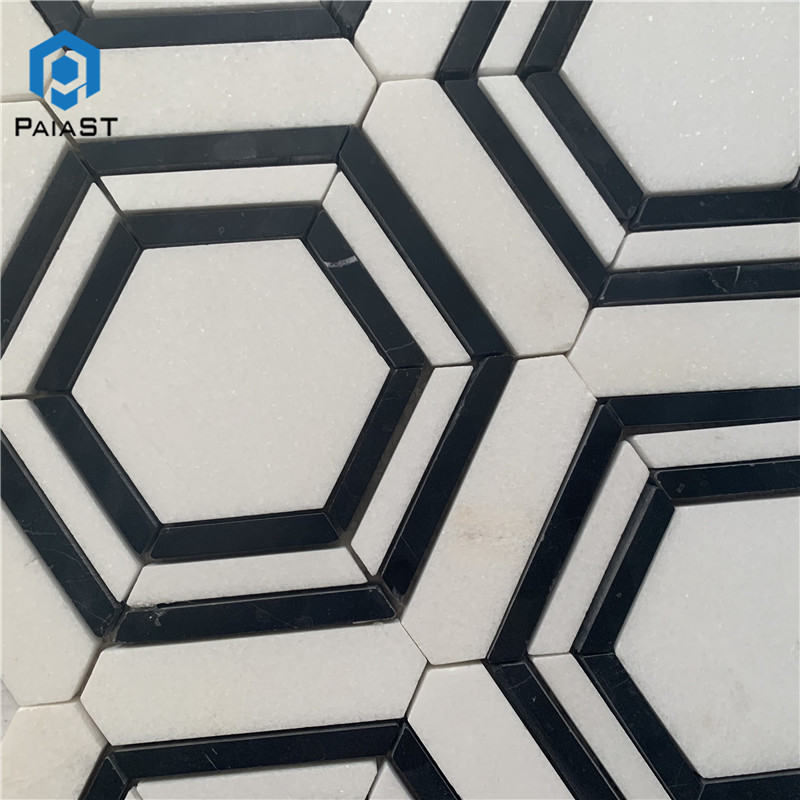 Hexagon Nero Strip Marble Mosaic Hexagon Nero Strip Marble Mosaic