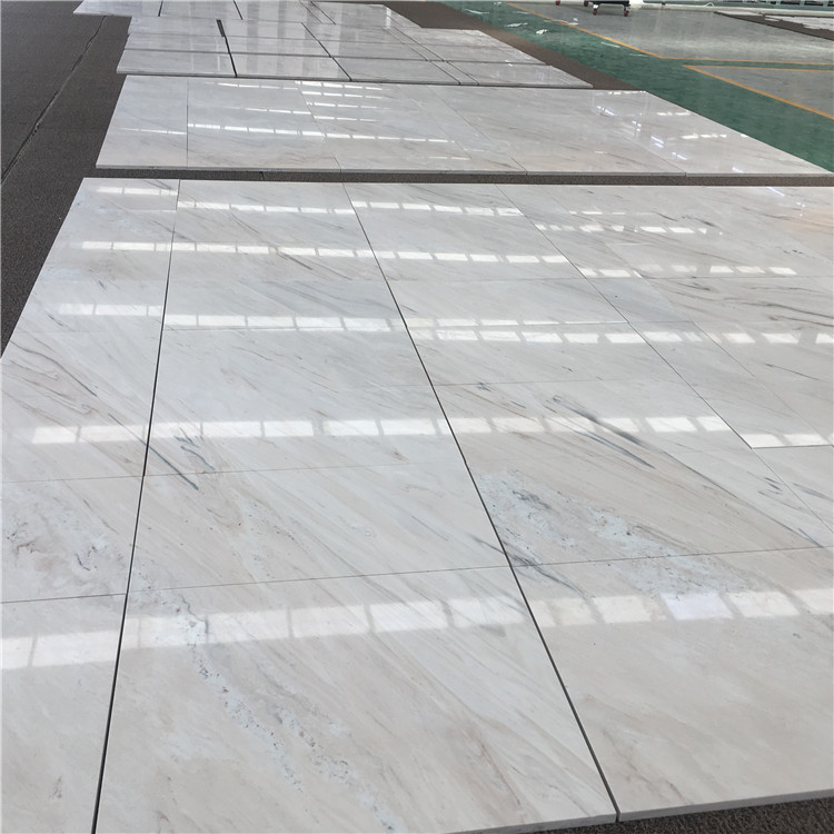 White marble tile flooring