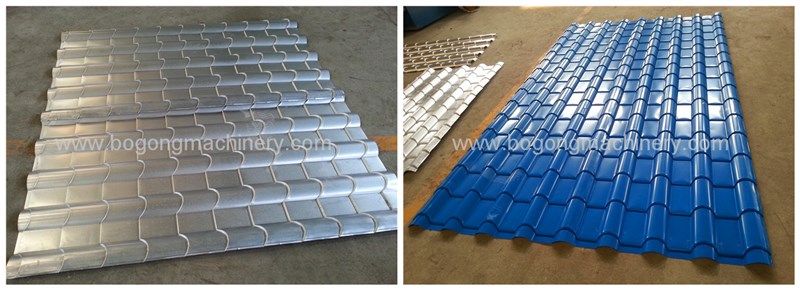 pre-painted steel step tile roof roll forming machine