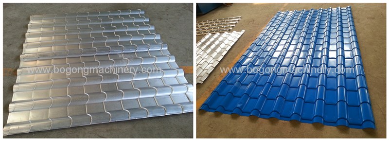 pre-painted steel step tile roof roll forming machine pre-painted steel step tile roof roll forming machine